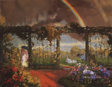 コンスタンチン・ソモフ Painting - 虹のある風景 1915年 コンスタンチン・ソモフ